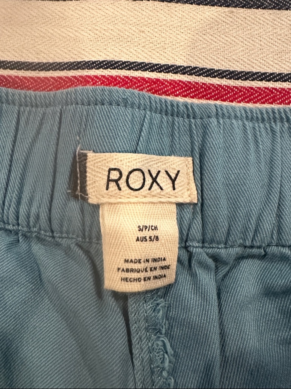 Roxy Women's Sky Blue Elastic Waist Athletic Shorts - Picture 2 of 3